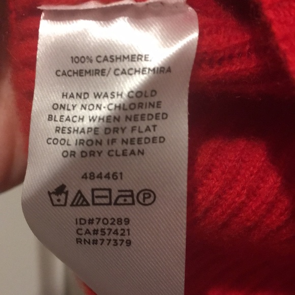 Beautiful Cashmere Sweater, size-M, Red, Tie on Sleeve - Picture 6 of 6